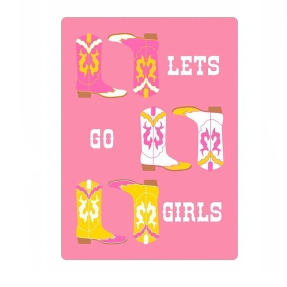 “Let’s Go Girls” Cowboy Boots Magnet - Picture 1 of 3